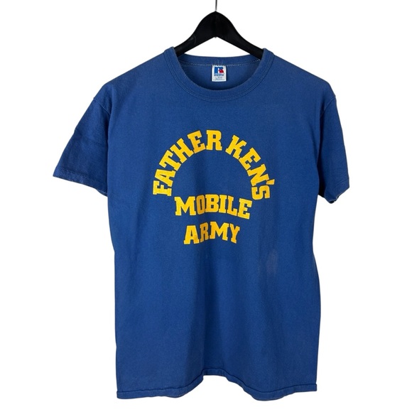 Russell Athletic Other - Vintage 90s Russell Athletics Father Ken’s Mobile Army Blue Graphic Shirt Size L